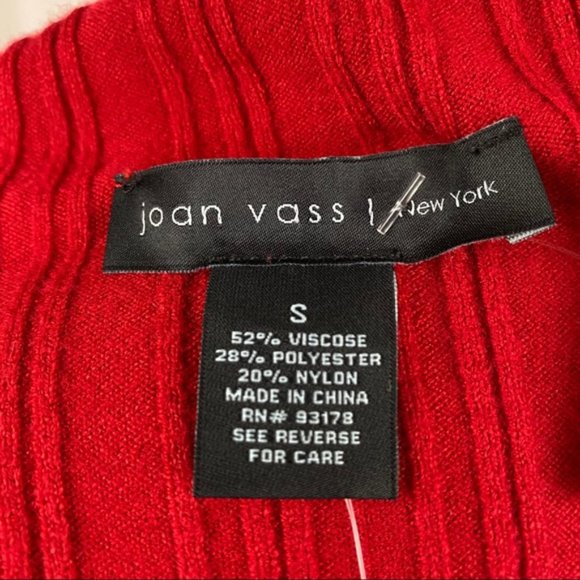 Joan Vass New York Long Sleeved Red Thin Sweater 🟡 - Picture 7 of 9